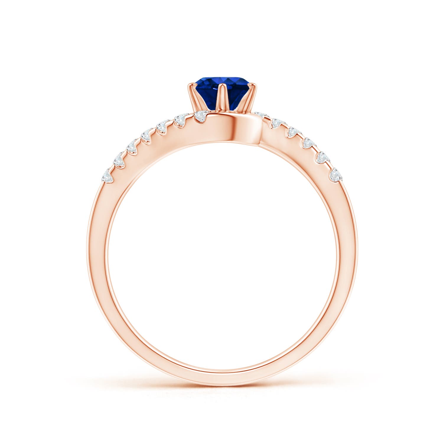 AAAA - Blue Sapphire / 0.77 CT / 14 KT Rose Gold