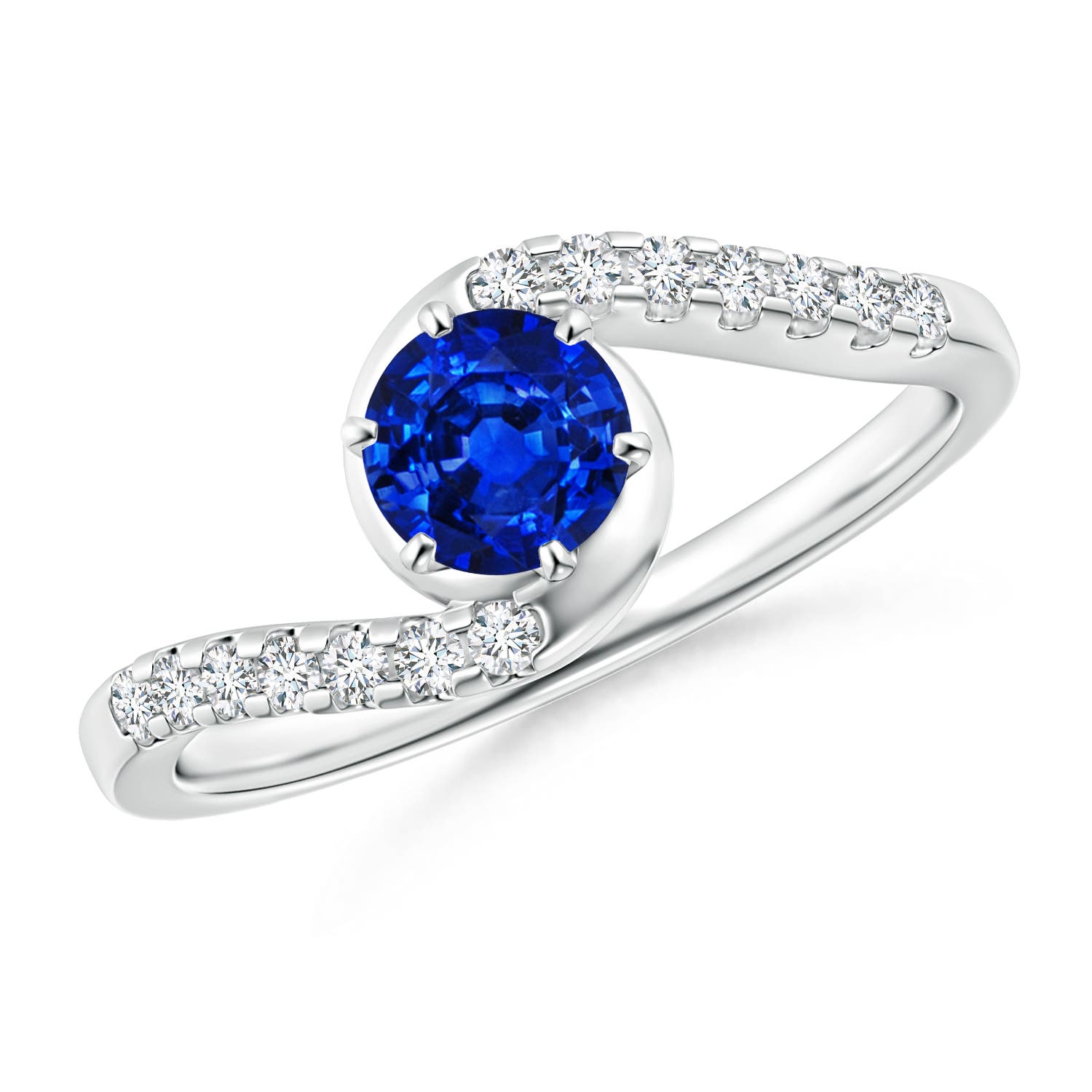 AAAA - Blue Sapphire / 0.77 CT / 14 KT White Gold