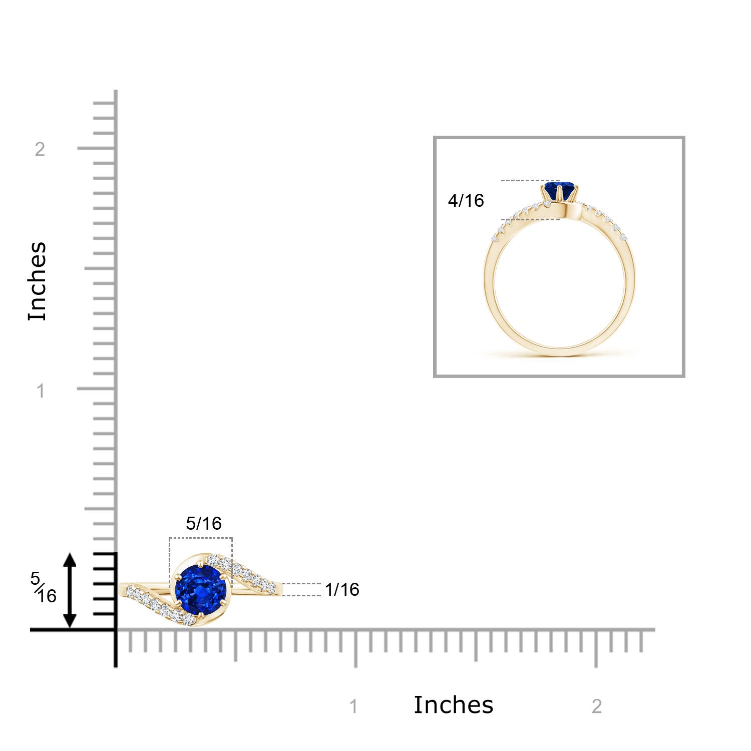 AAAA - Blue Sapphire / 0.77 CT / 14 KT Yellow Gold