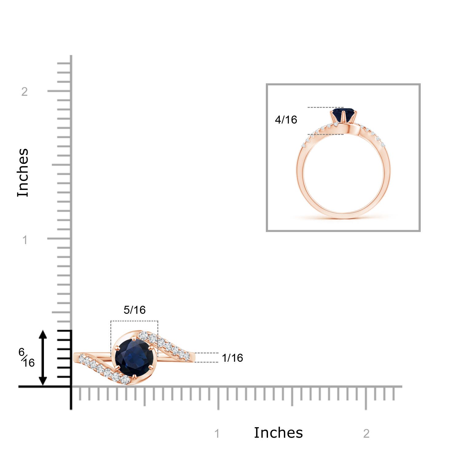 A - Blue Sapphire / 1.2 CT / 14 KT Rose Gold