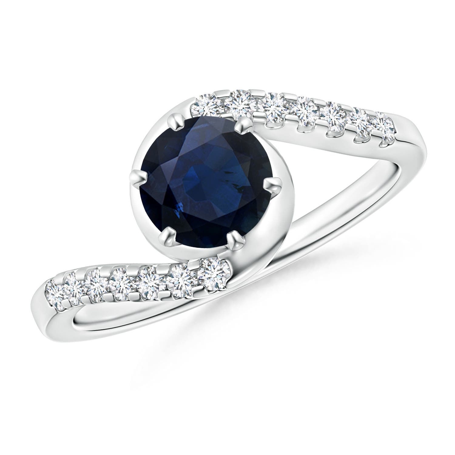 A - Blue Sapphire / 1.2 CT / 14 KT White Gold