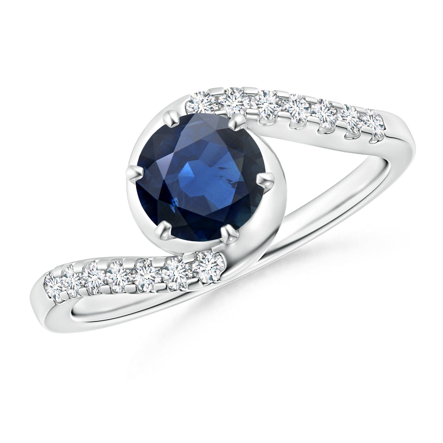 AA - Blue Sapphire / 1.2 CT / 14 KT White Gold