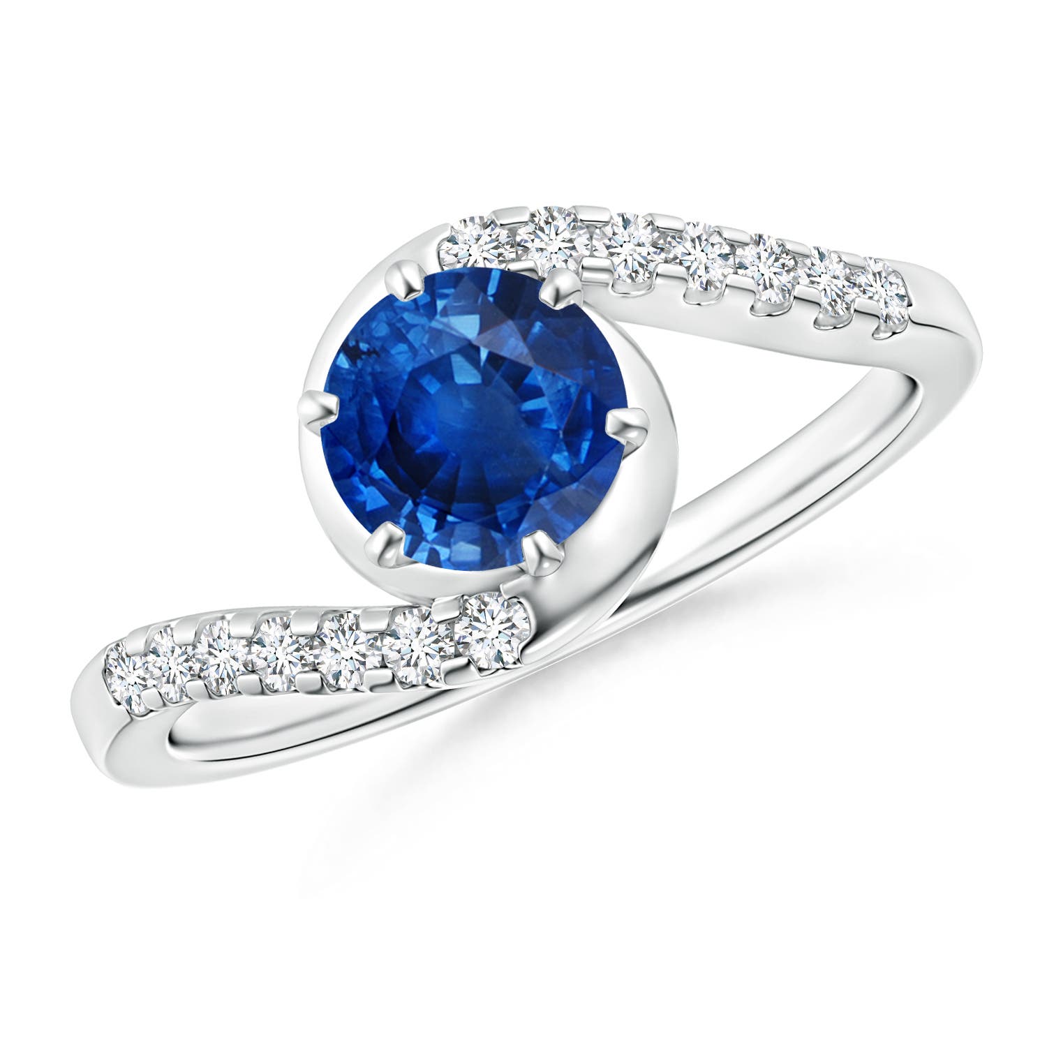 AAA - Blue Sapphire / 1.2 CT / 14 KT White Gold