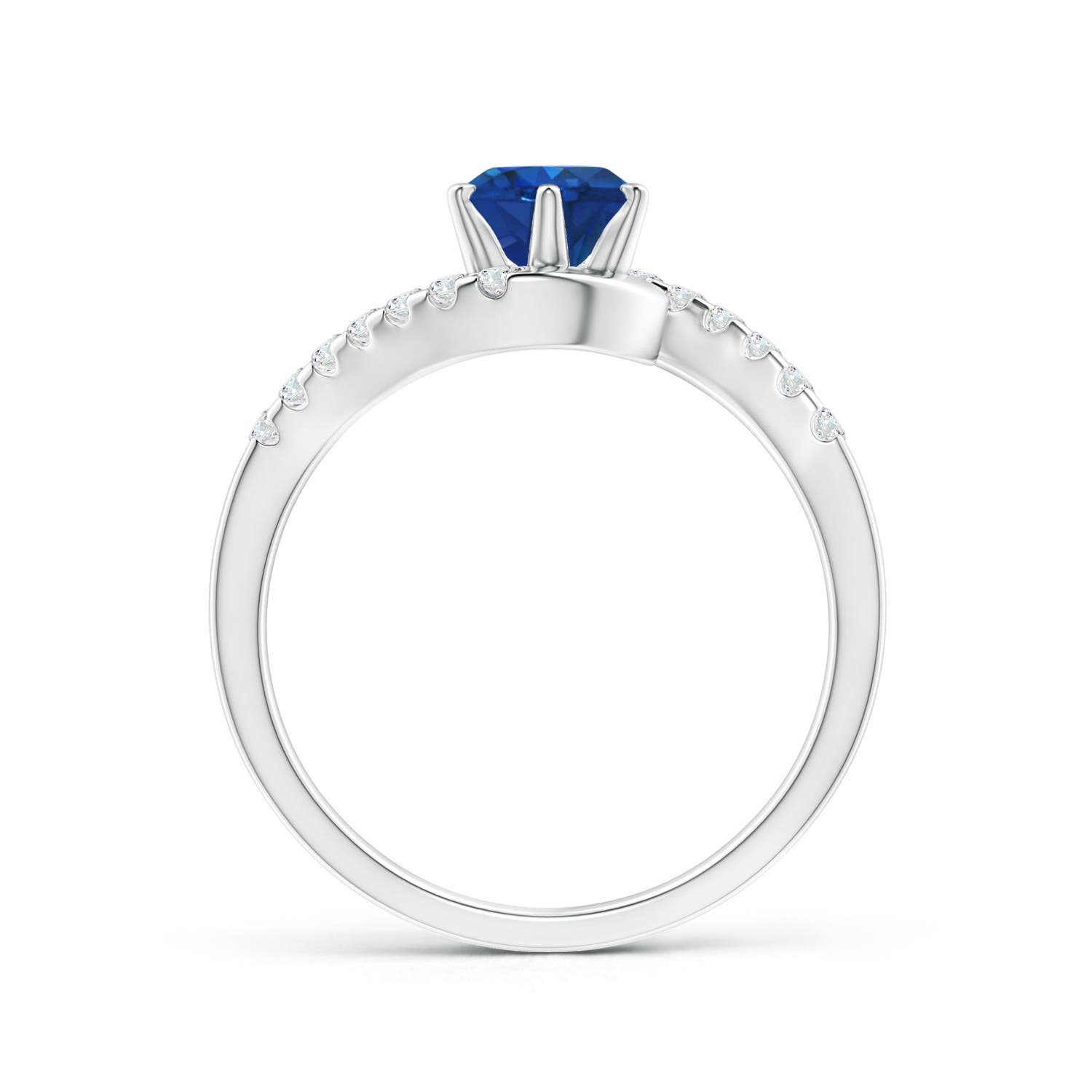 AAA - Blue Sapphire / 1.2 CT / 14 KT White Gold