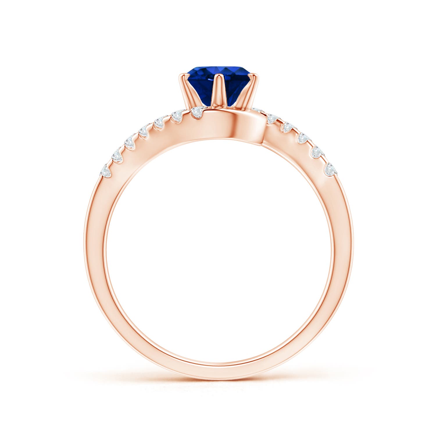 AAAA - Blue Sapphire / 1.2 CT / 14 KT Rose Gold