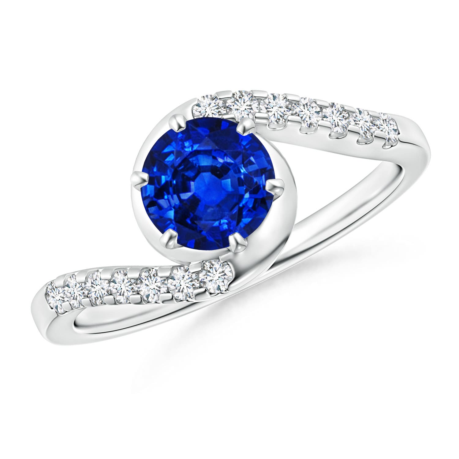 AAAA - Blue Sapphire / 1.2 CT / 14 KT White Gold