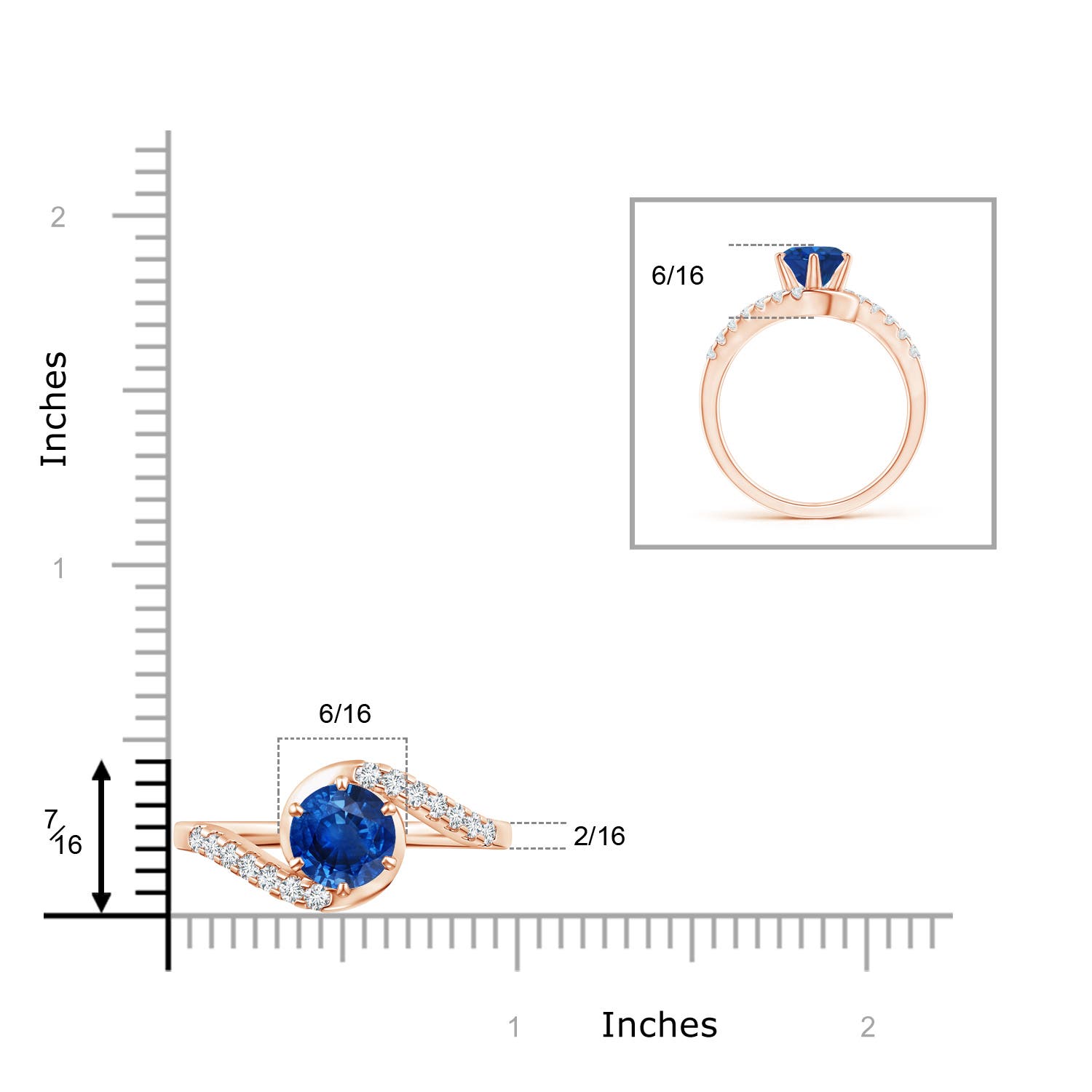 AAA - Blue Sapphire / 1.95 CT / 14 KT Rose Gold