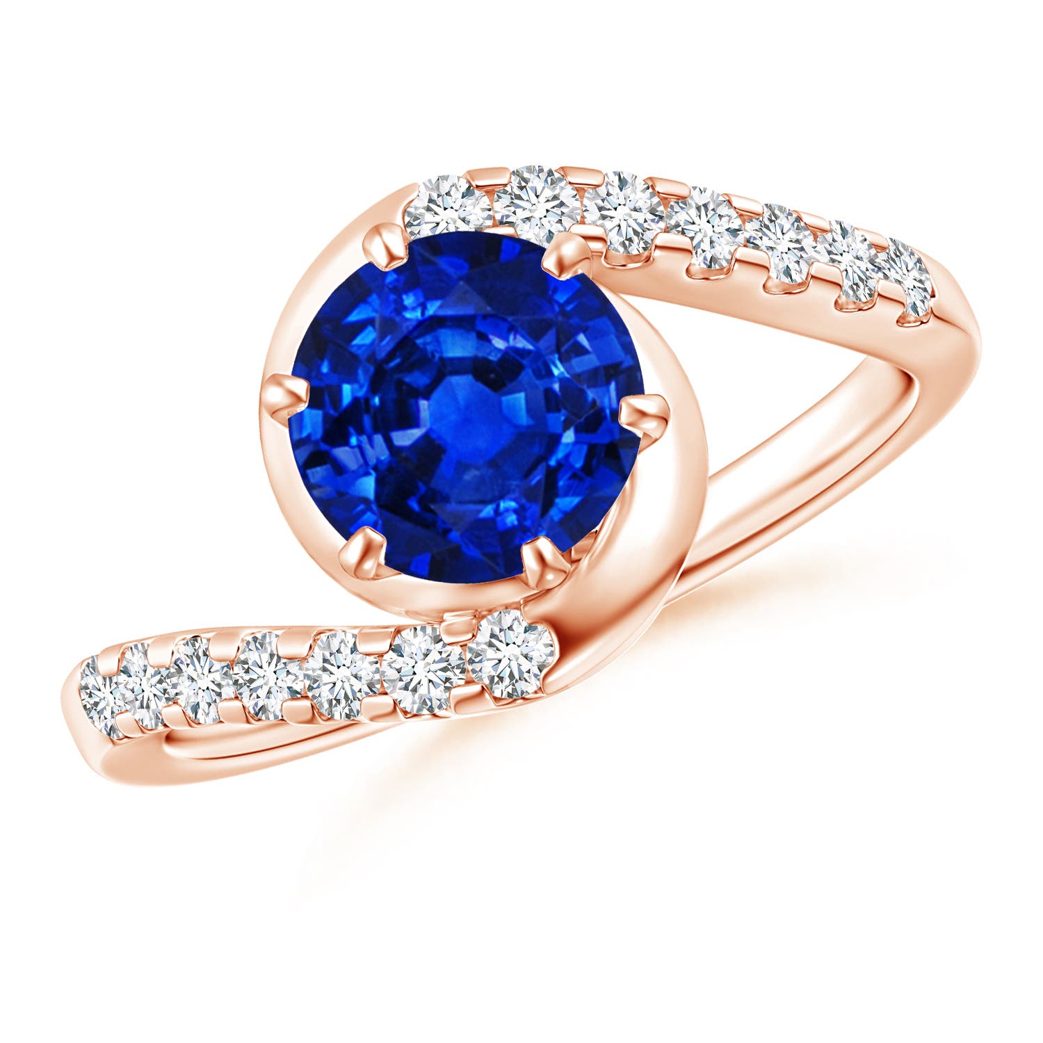 AAAA - Blue Sapphire / 1.95 CT / 14 KT Rose Gold