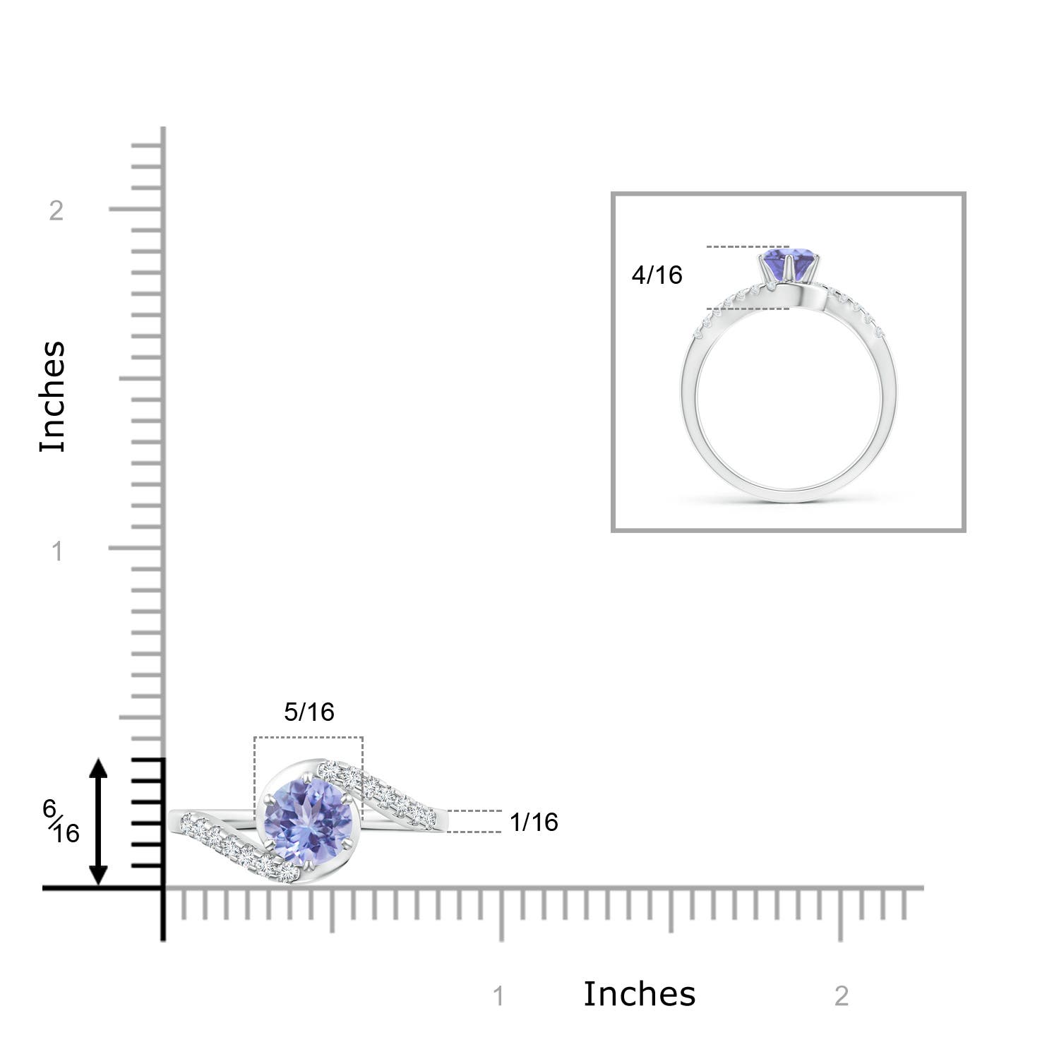 A - Tanzanite / 1.1 CT / 14 KT White Gold