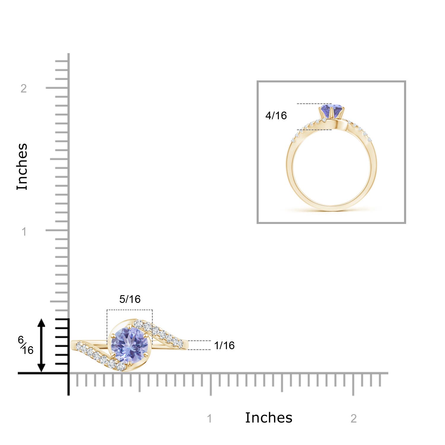 A - Tanzanite / 1.1 CT / 14 KT Yellow Gold