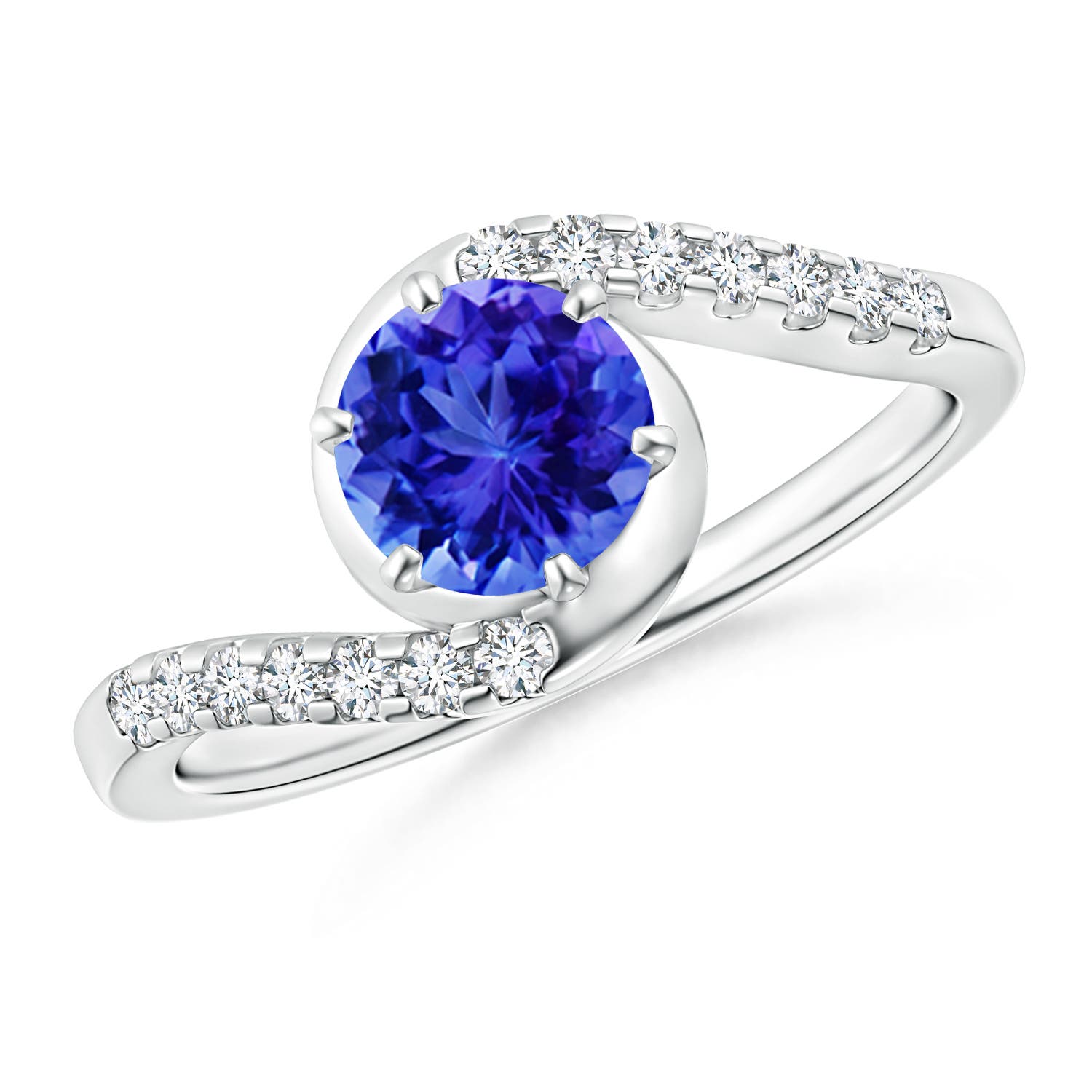 AAA - Tanzanite / 1.1 CT / 14 KT White Gold