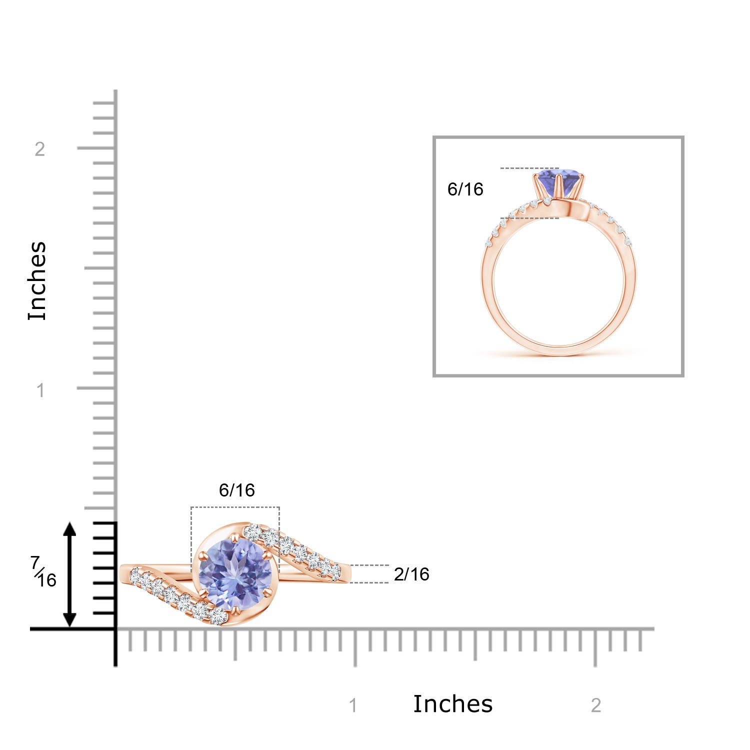 A - Tanzanite / 1.8 CT / 14 KT Rose Gold