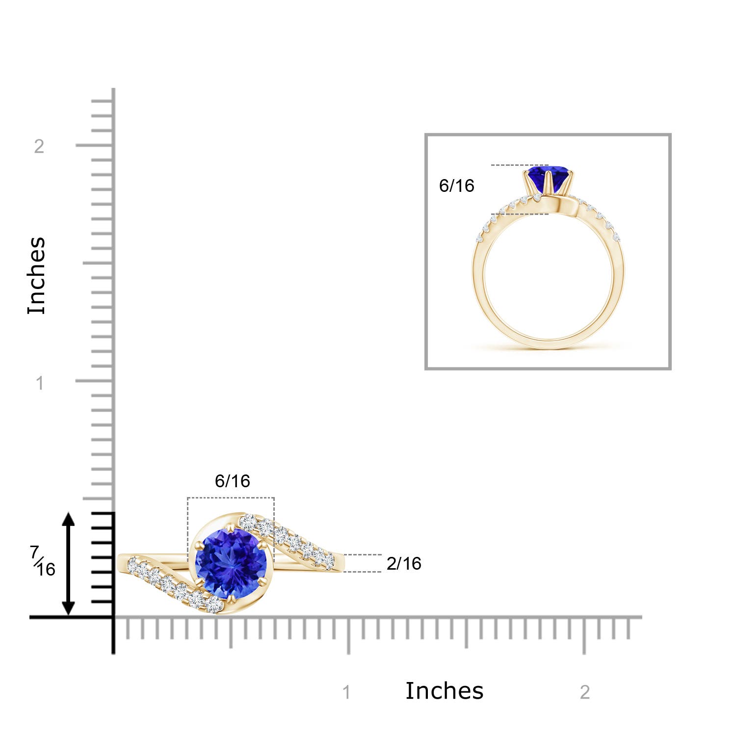 AAA - Tanzanite / 1.8 CT / 14 KT Yellow Gold