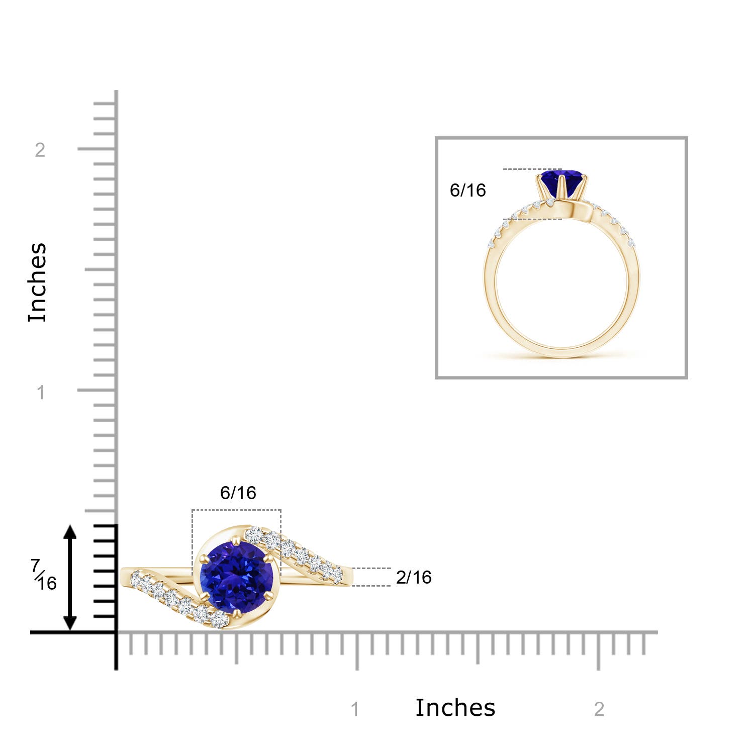 AAAA - Tanzanite / 1.8 CT / 14 KT Yellow Gold