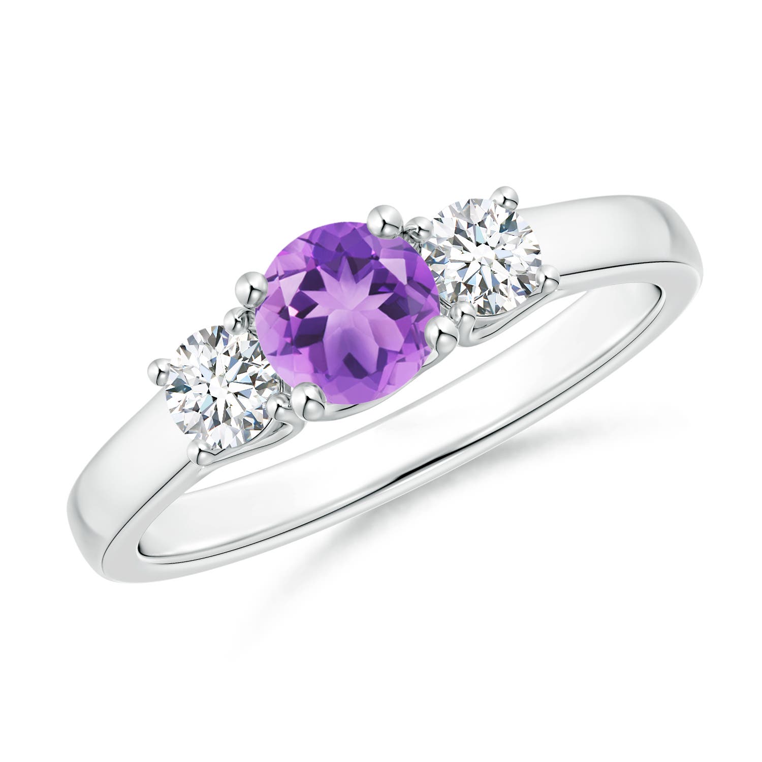 A - Amethyst / 0.77 CT / 14 KT White Gold