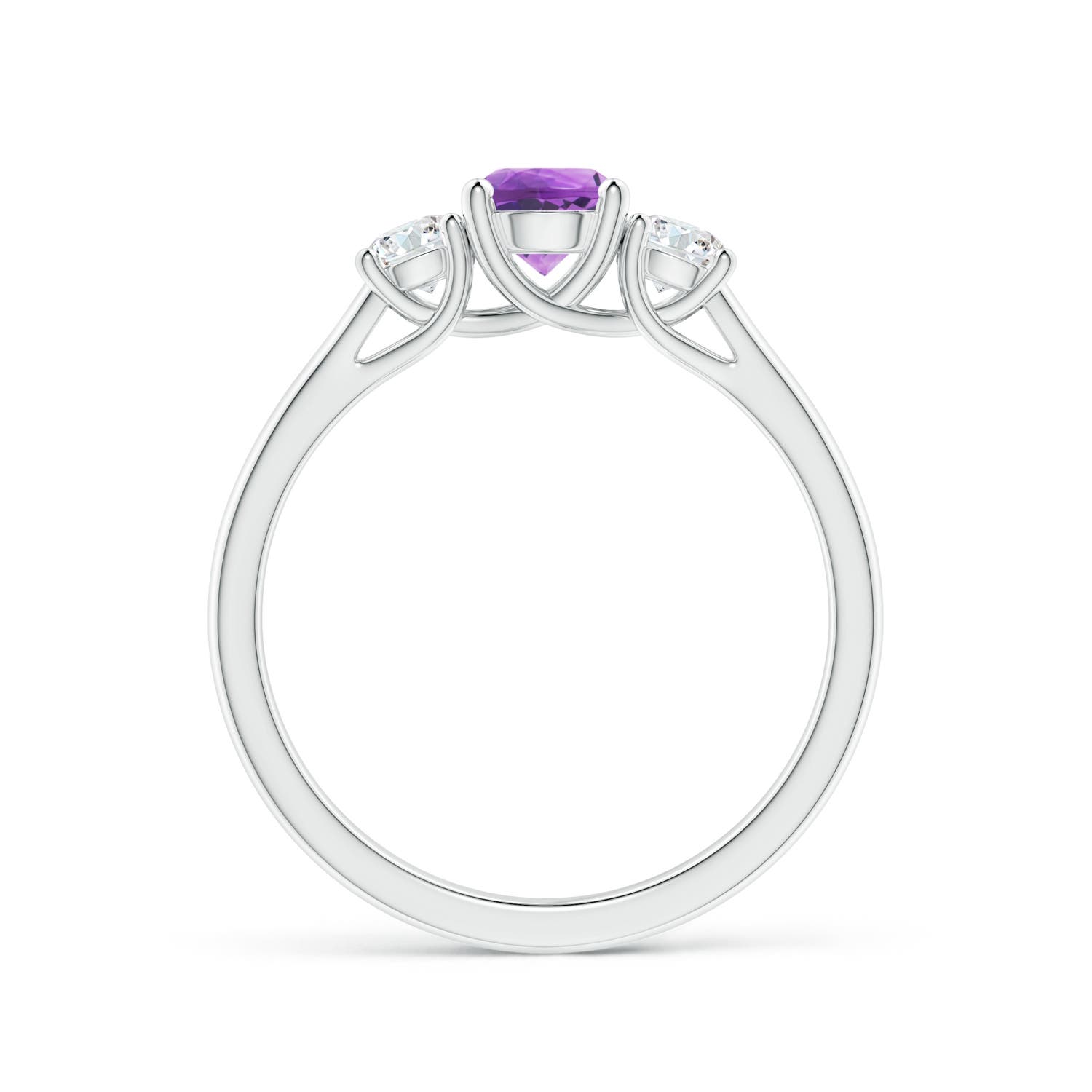 AA - Amethyst / 0.77 CT / 14 KT White Gold