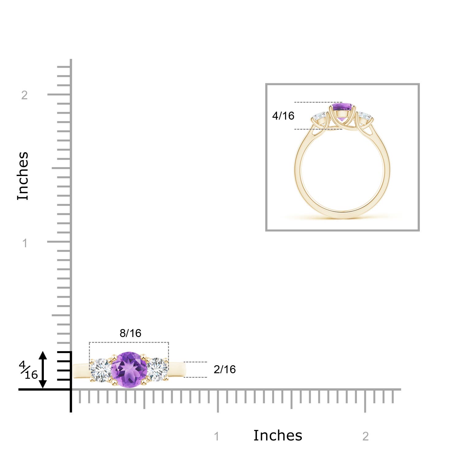 A - Amethyst / 1.26 CT / 14 KT Yellow Gold