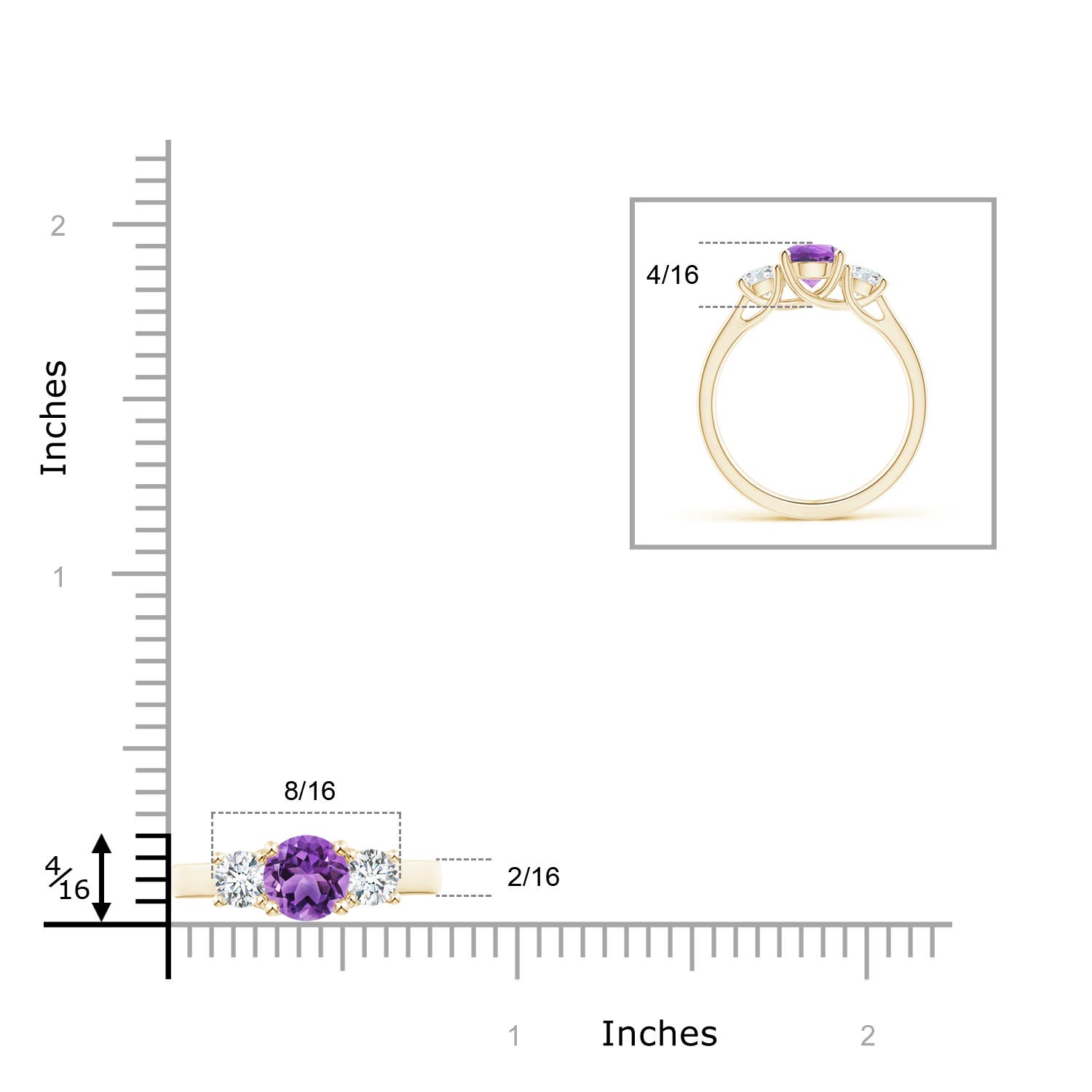 AA - Amethyst / 1.26 CT / 14 KT Yellow Gold