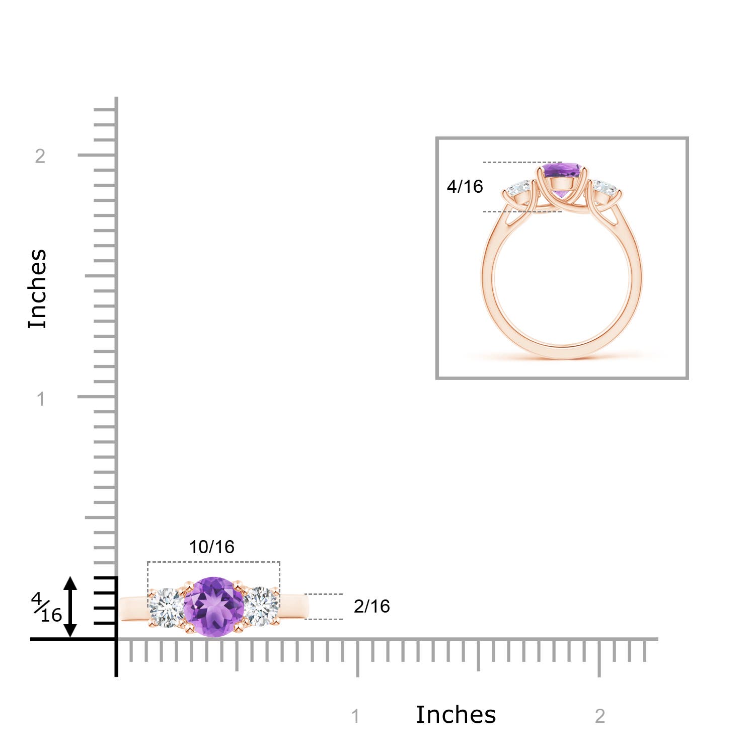 A - Amethyst / 1.85 CT / 14 KT Rose Gold