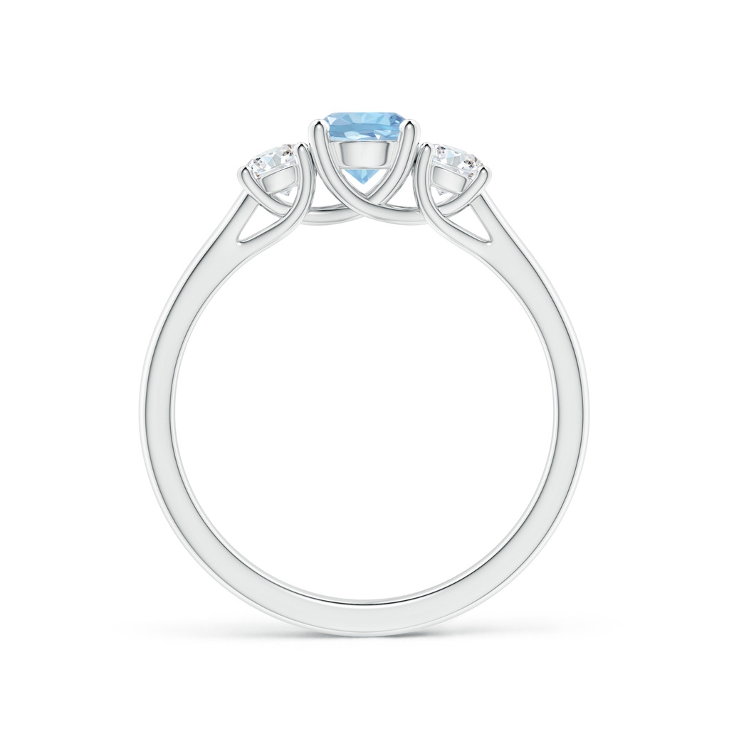 5mm AAA Classic Round Aquamarine and Diamond Three Stone Ring in White Gold - side_1