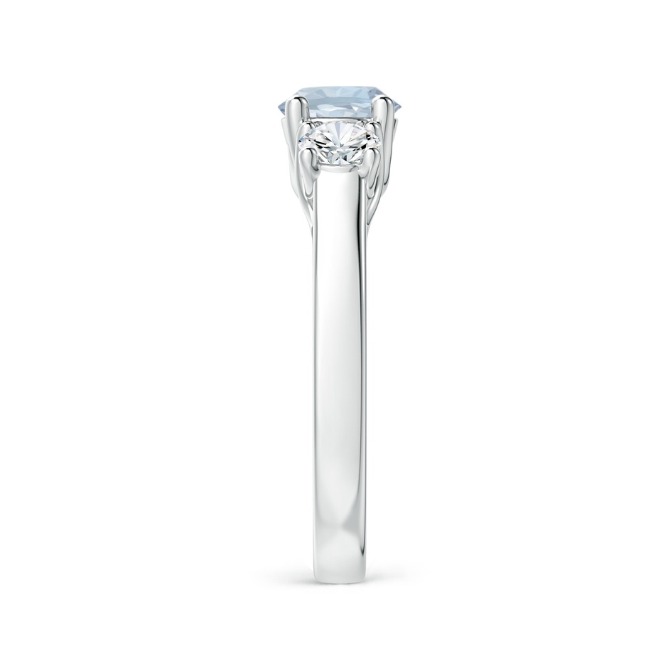 6mm A Classic Round Aquamarine and Diamond Three Stone Ring in P950 Platinum side-2