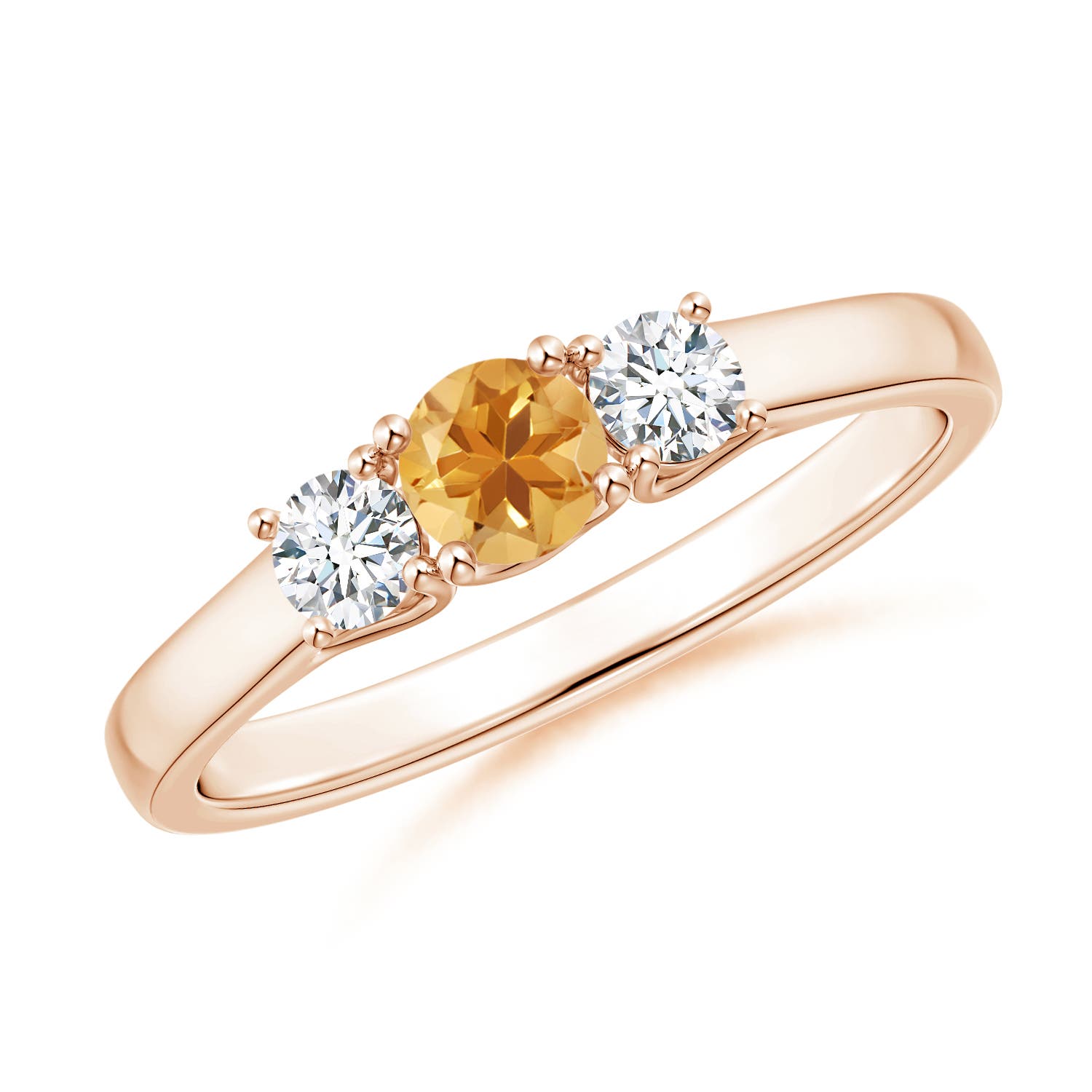 A - Citrine / 0.44 CT / 14 KT Rose Gold