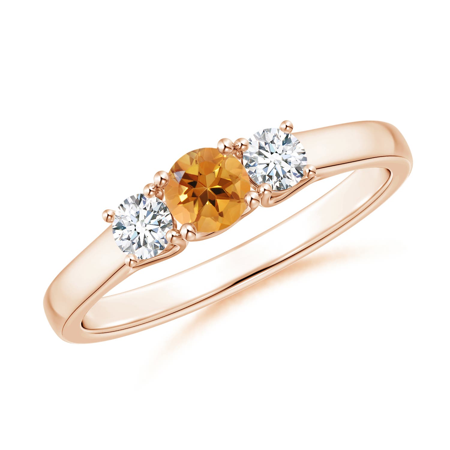 AA - Citrine / 0.44 CT / 14 KT Rose Gold