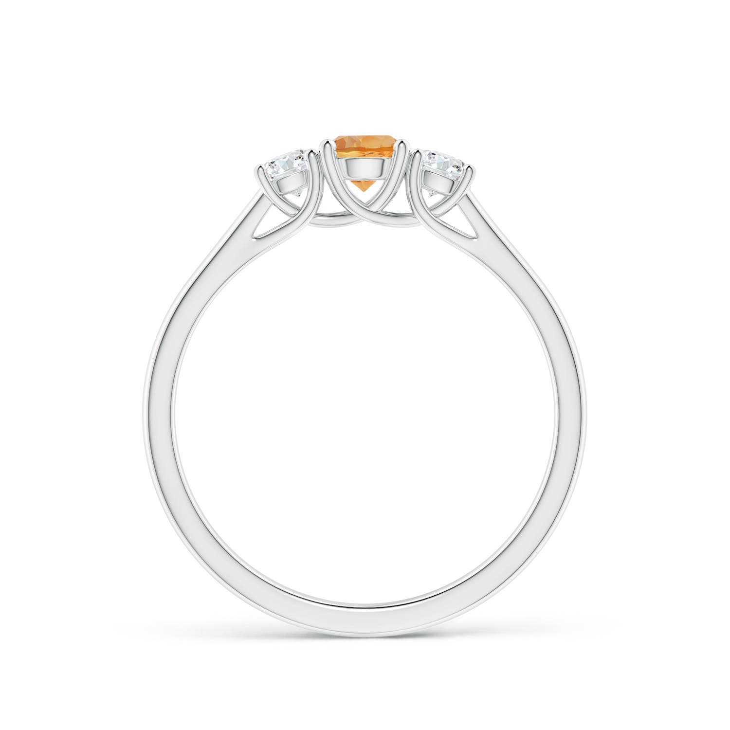 AA - Citrine / 0.44 CT / 14 KT White Gold