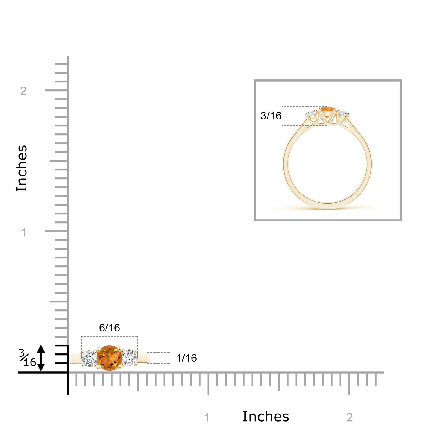 AAA - Citrine / 0.44 CT / 14 KT Yellow Gold