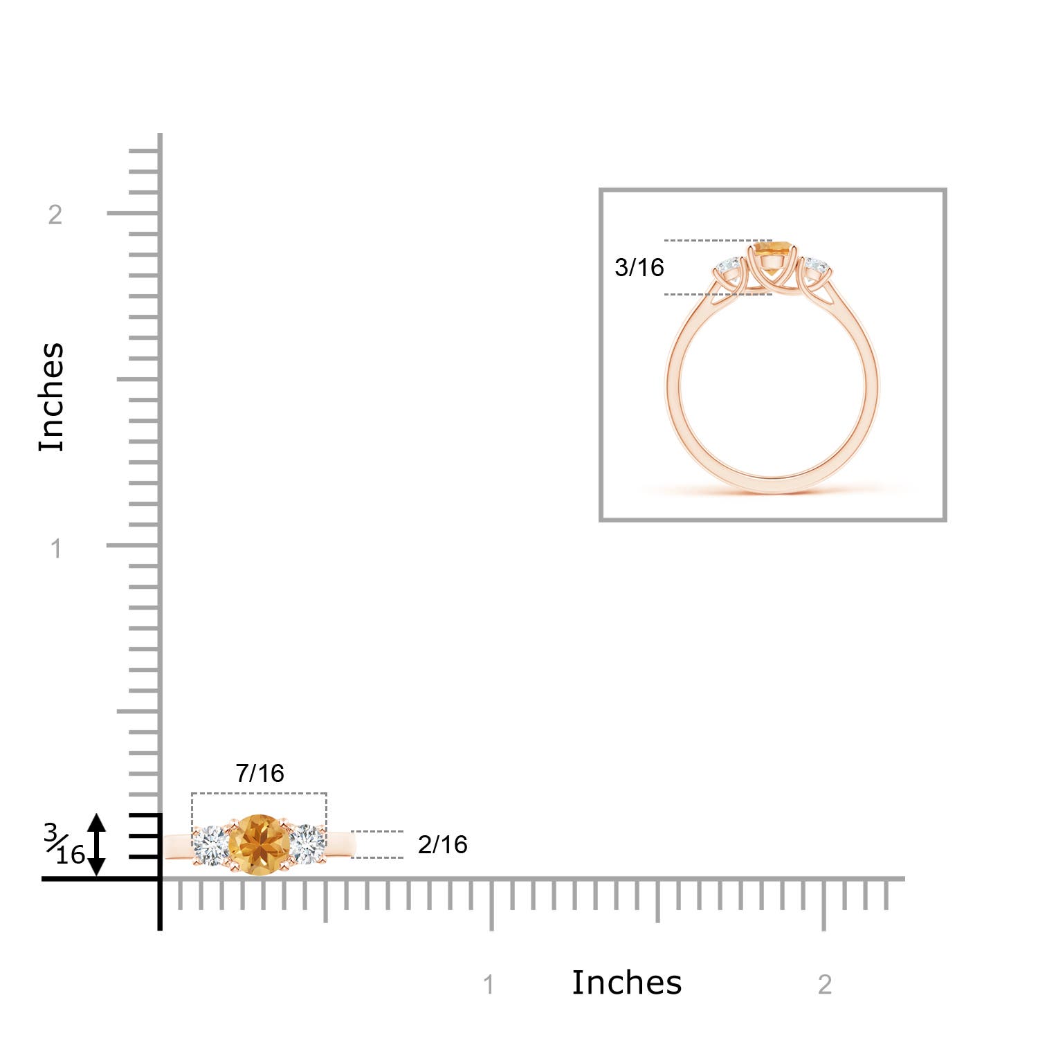 A - Citrine / 0.77 CT / 14 KT Rose Gold