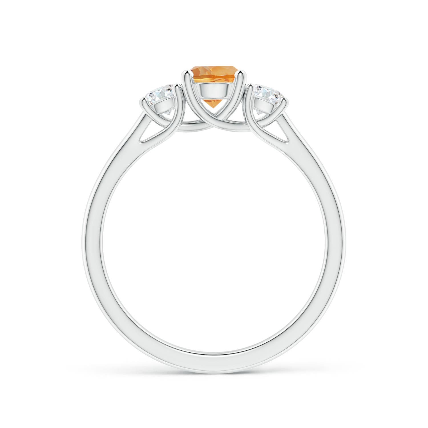 AA - Citrine / 0.77 CT / 14 KT White Gold