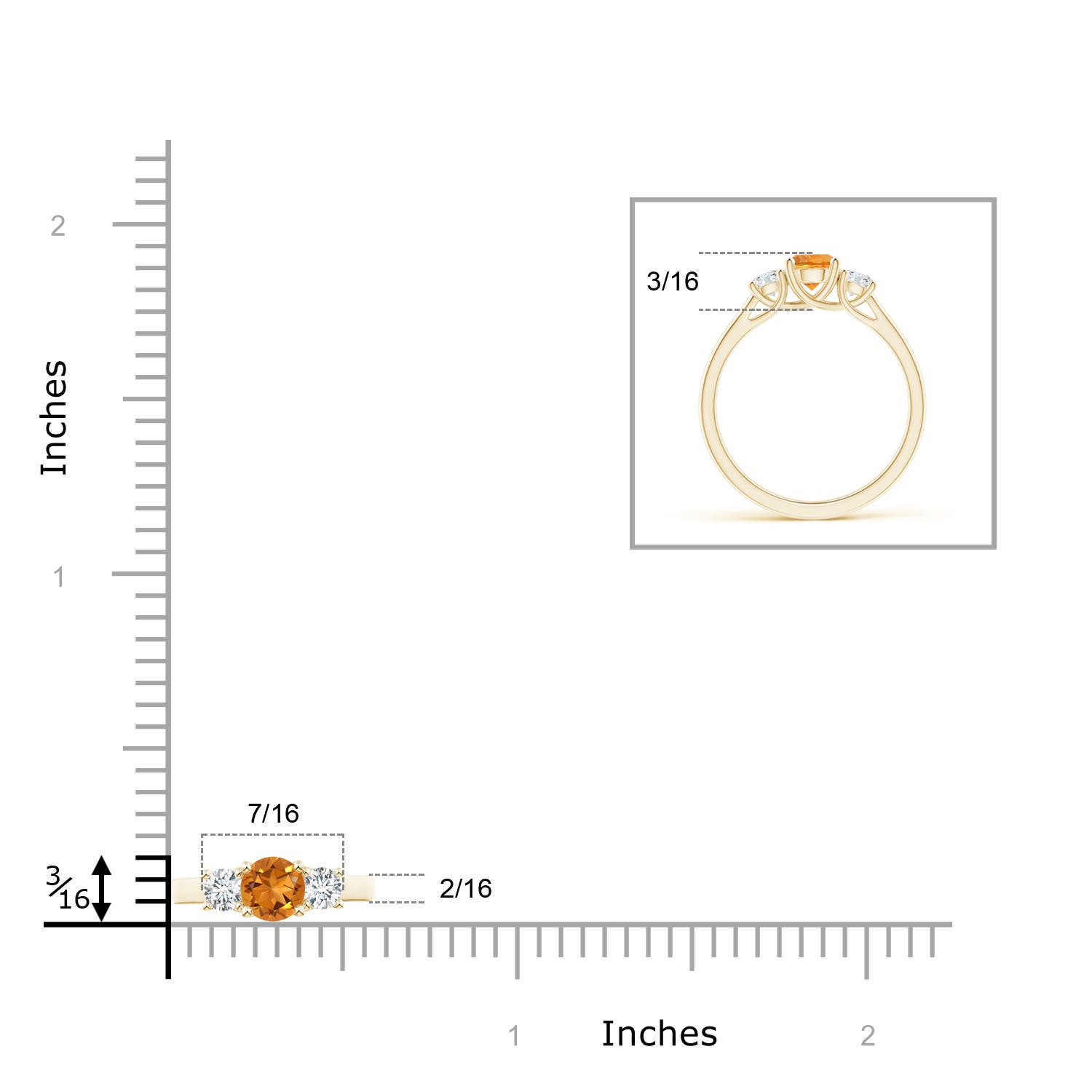 AAA - Citrine / 0.77 CT / 14 KT Yellow Gold