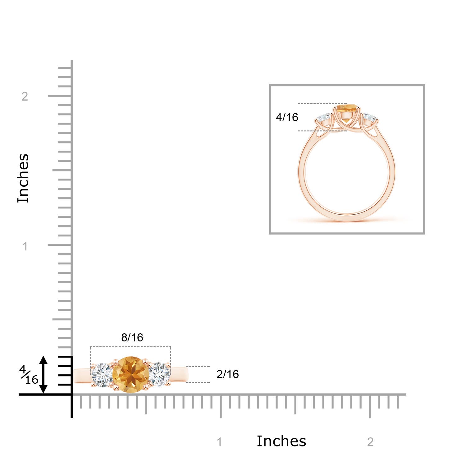 A - Citrine / 1.16 CT / 14 KT Rose Gold