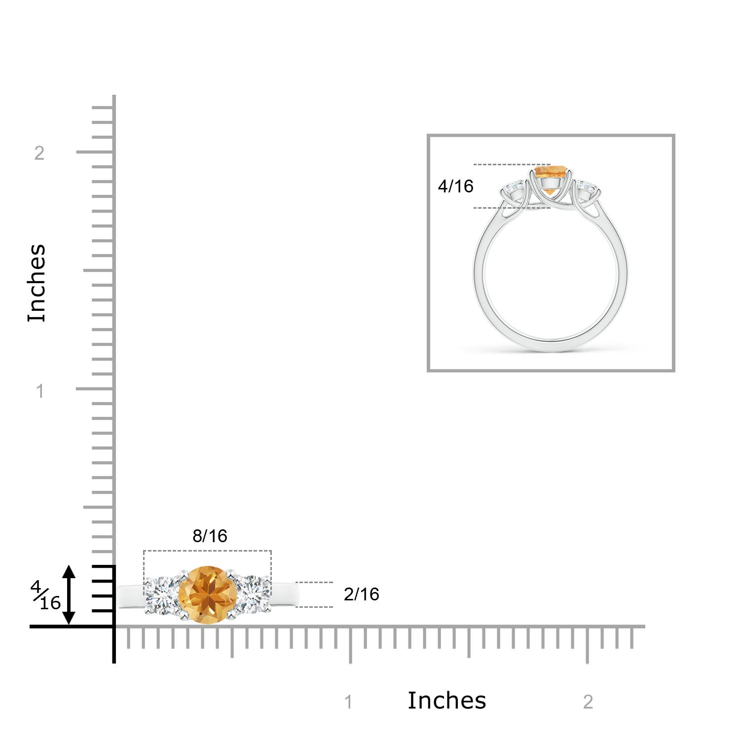 A - Citrine / 1.16 CT / 14 KT White Gold