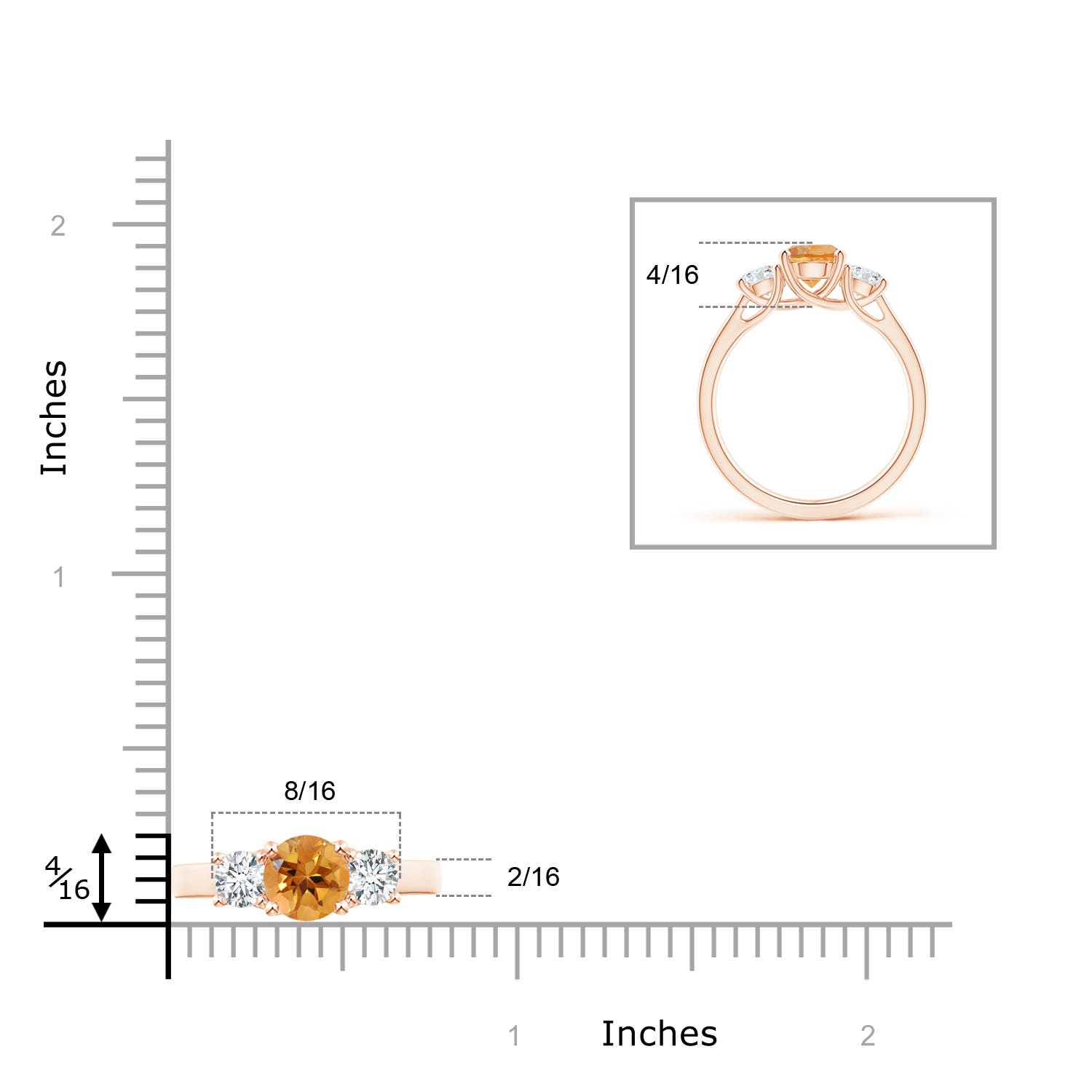 AA - Citrine / 1.16 CT / 14 KT Rose Gold