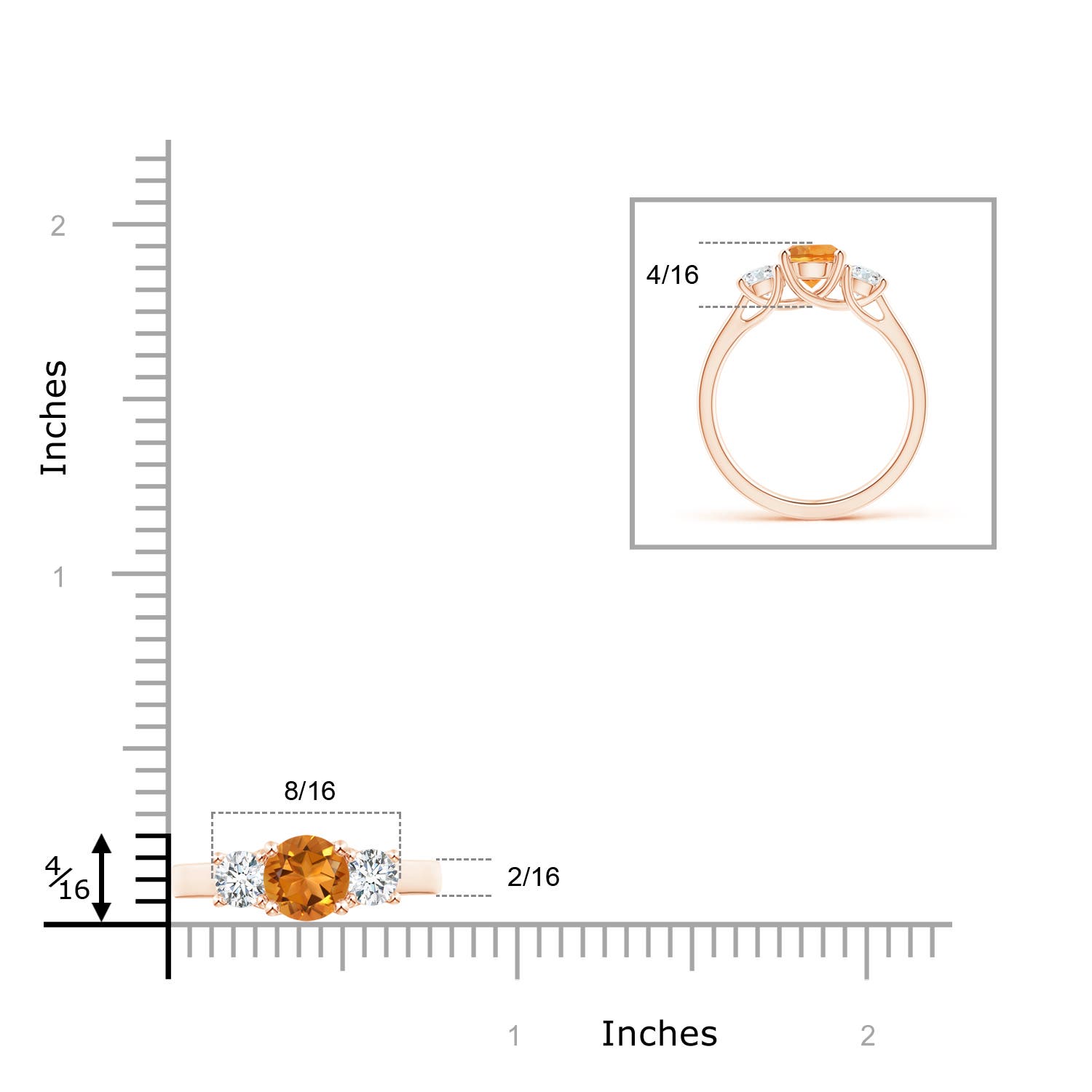 AAA - Citrine / 1.16 CT / 14 KT Rose Gold