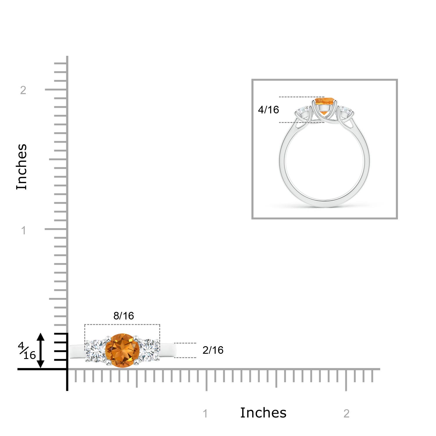 AAA - Citrine / 1.16 CT / 14 KT White Gold