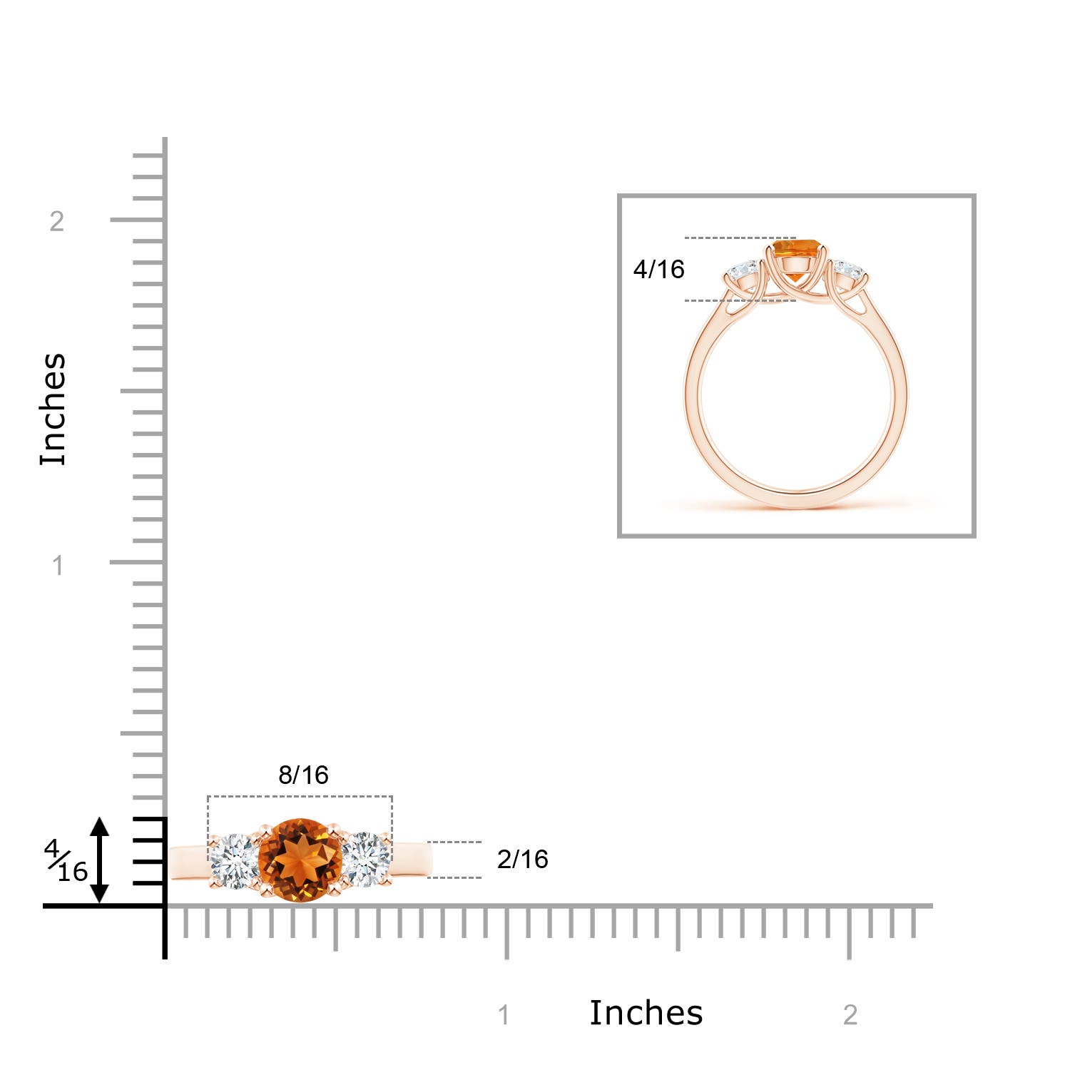 AAAA - Citrine / 1.16 CT / 14 KT Rose Gold