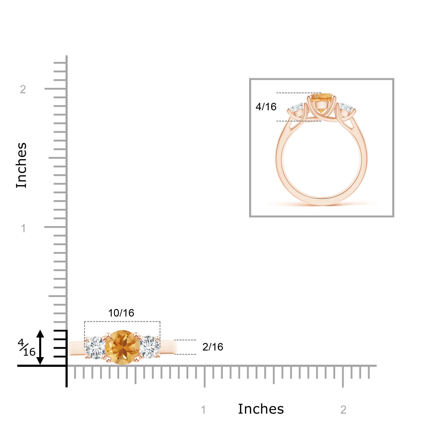 A - Citrine / 1.95 CT / 14 KT Rose Gold