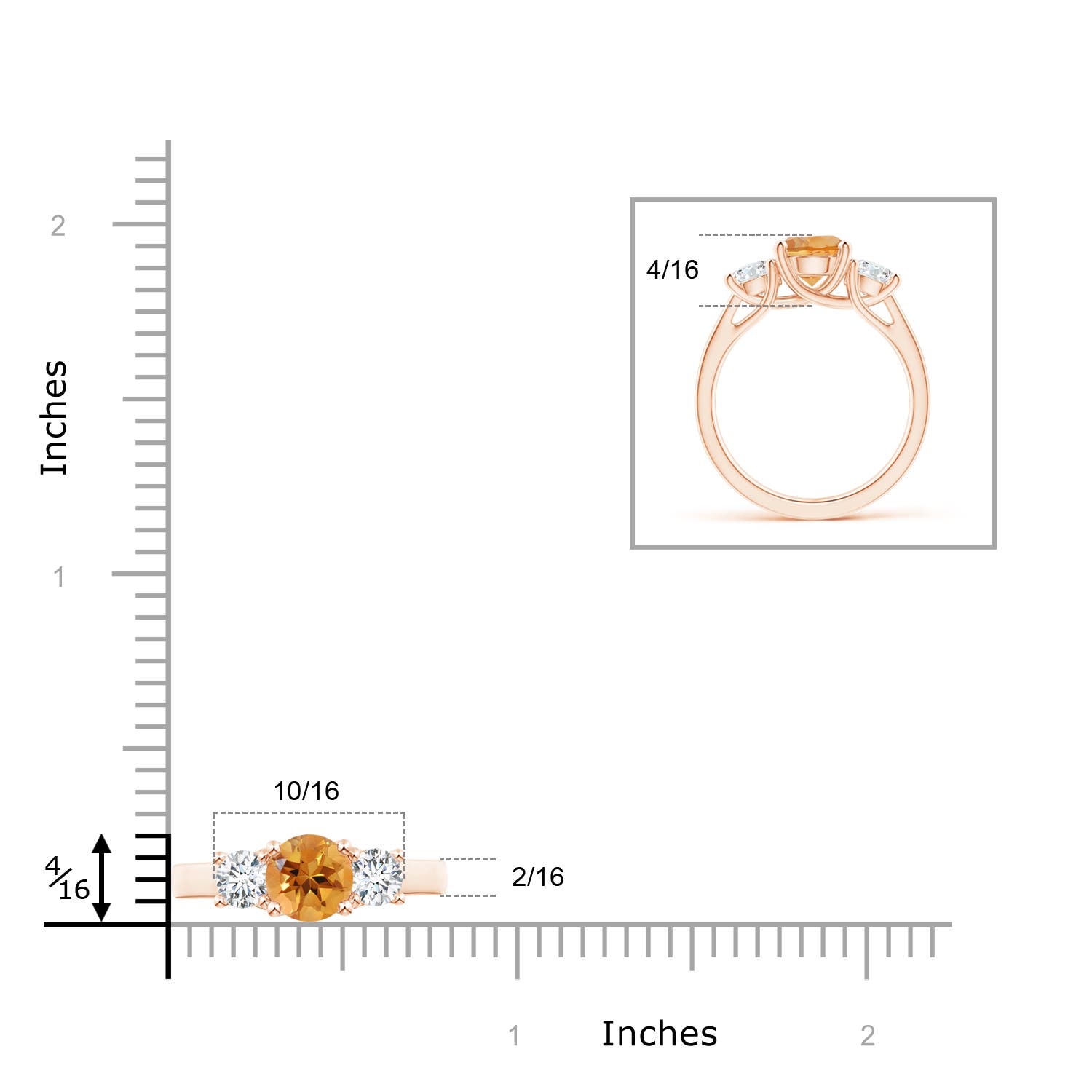 AA - Citrine / 1.95 CT / 14 KT Rose Gold