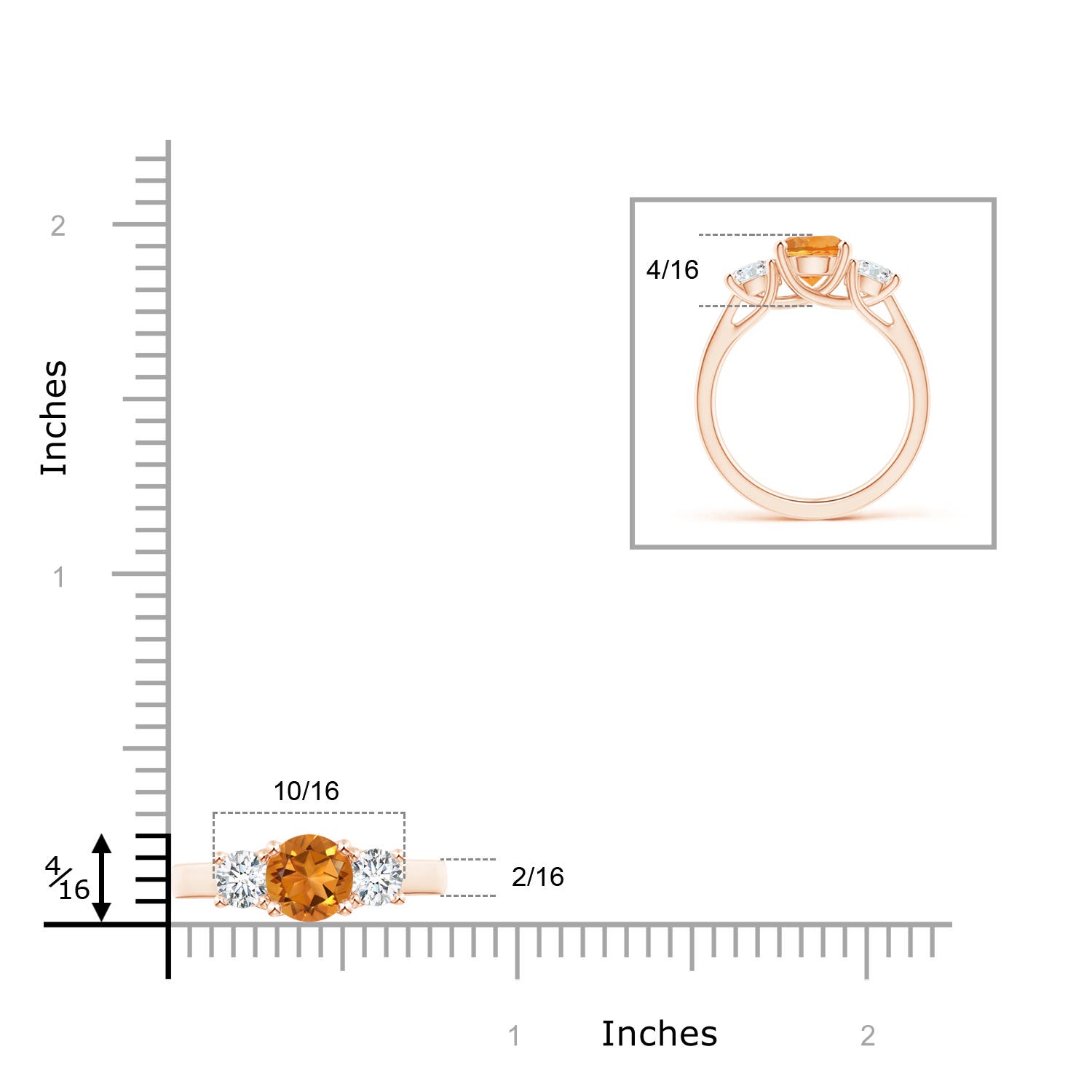 AAA - Citrine / 1.95 CT / 14 KT Rose Gold