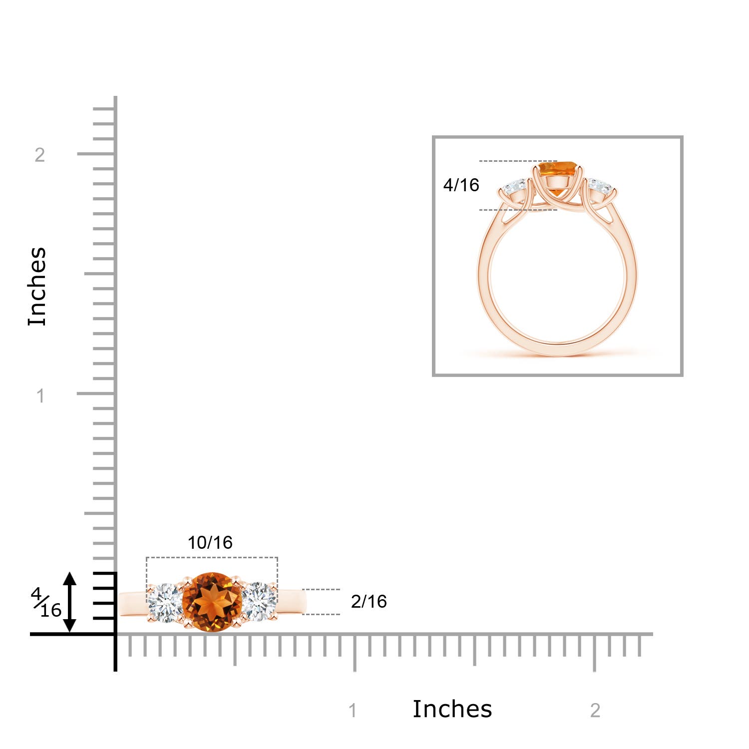 AAAA - Citrine / 1.95 CT / 14 KT Rose Gold