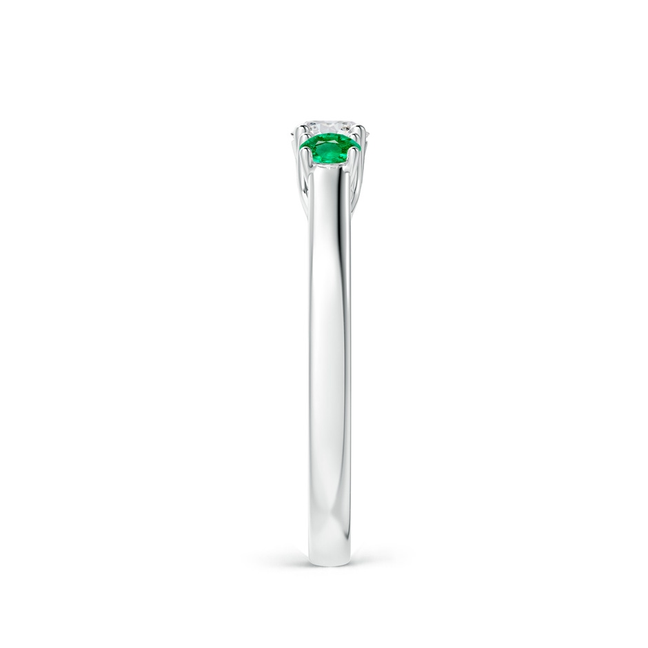 4mm HSI2 Classic Round Diamond and Emerald Three Stone Ring in P950 Platinum side-2