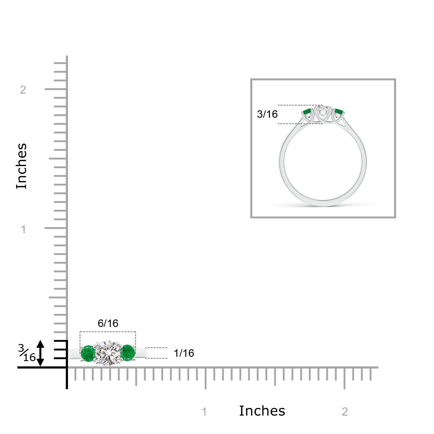 I-J, I1-I2 / 0.43 CT / 14 KT White Gold