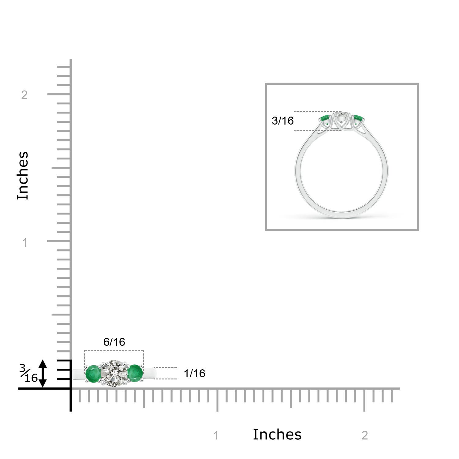 K, I3 / 0.43 CT / 14 KT White Gold