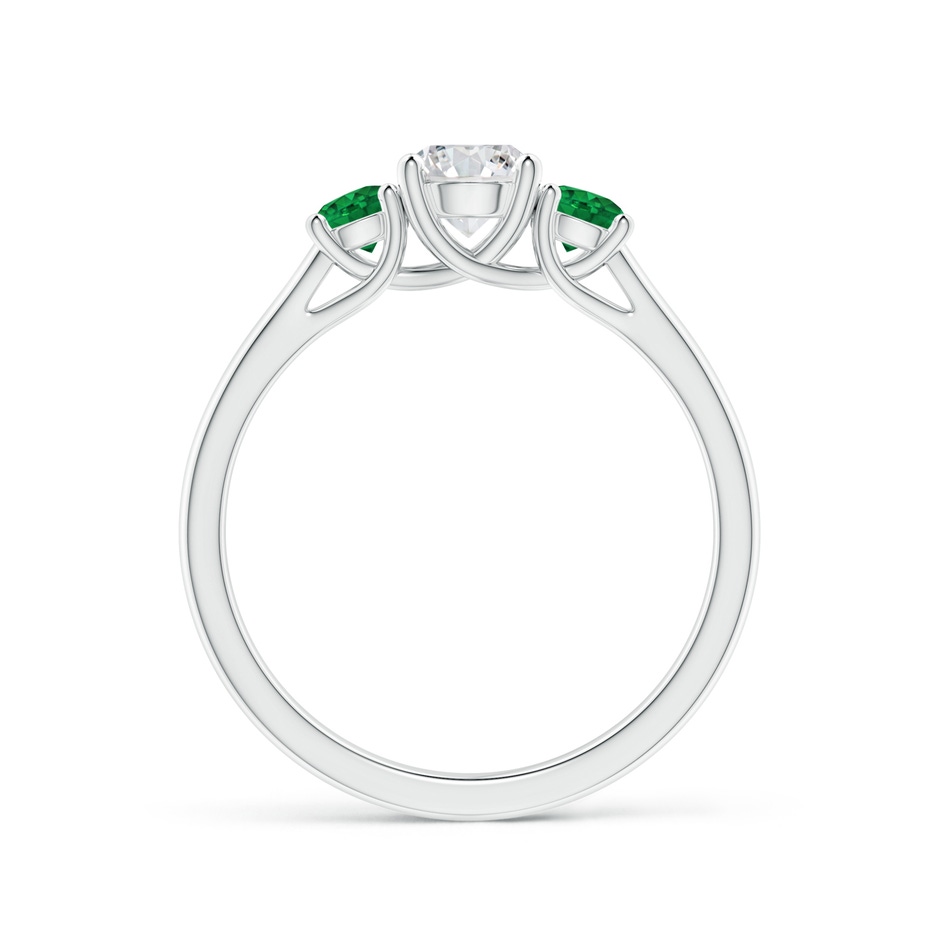 5mm HSI2 Classic Round Diamond and Emerald Three Stone Ring in 9K White Gold side 1