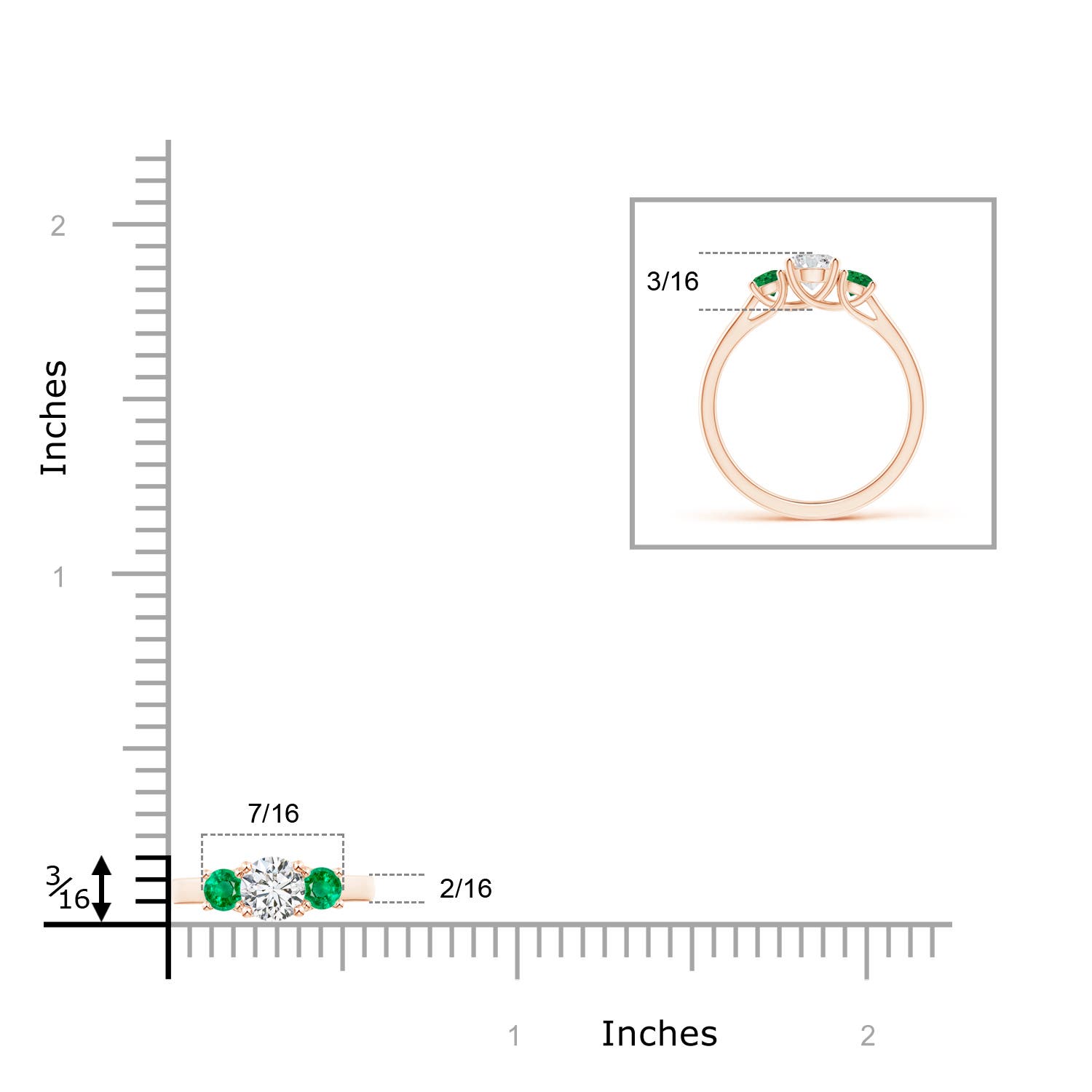 H, SI2 / 0.77 CT / 14 KT Rose Gold