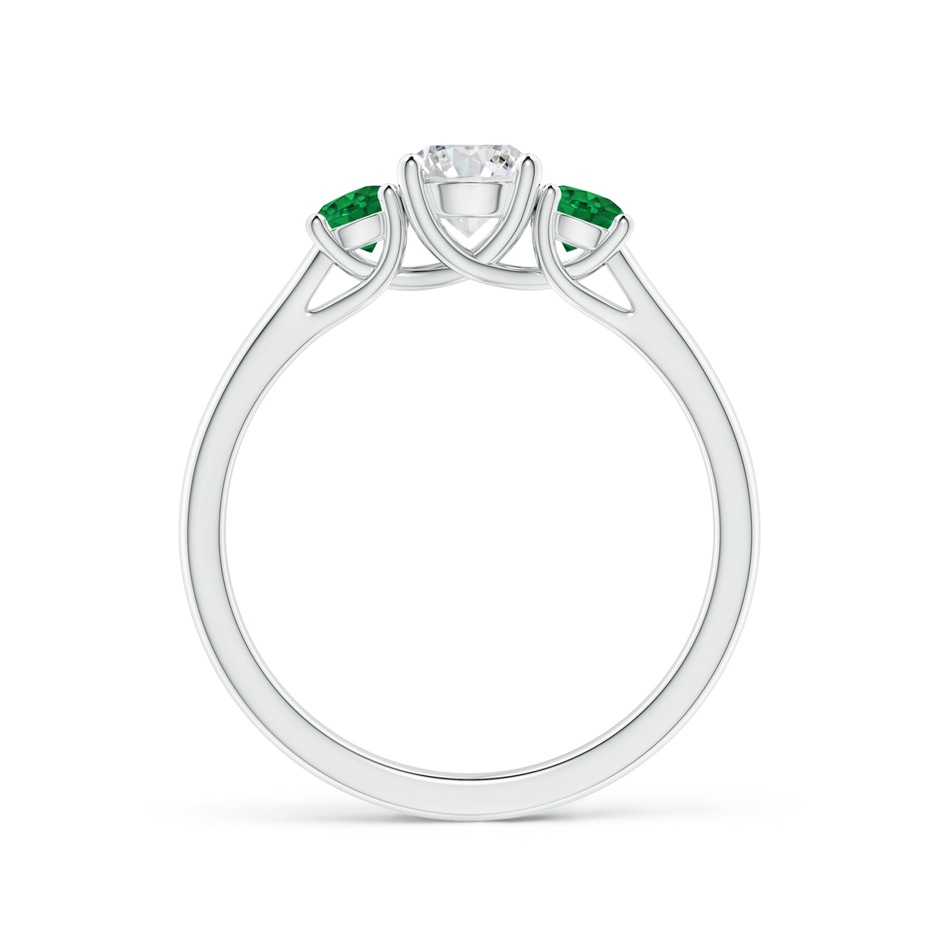 5mm HSI2 Classic Round Diamond and Emerald Three Stone Ring in White Gold side-1