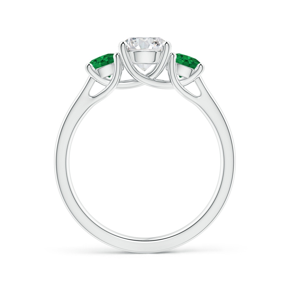 6mm HSI2 Classic Round Diamond and Emerald Three Stone Ring in White Gold side-1