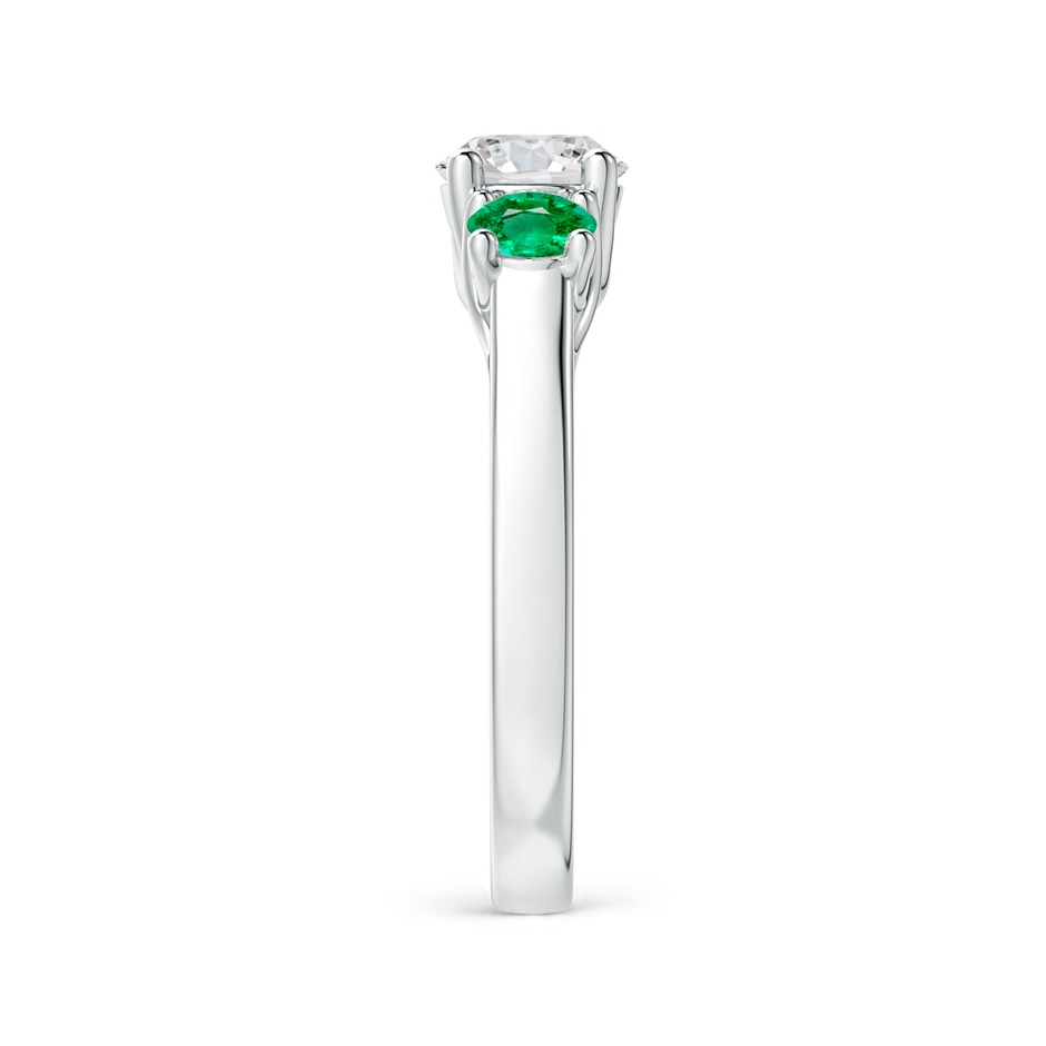 6mm HSI2 Classic Round Diamond and Emerald Three Stone Ring in White Gold side-2